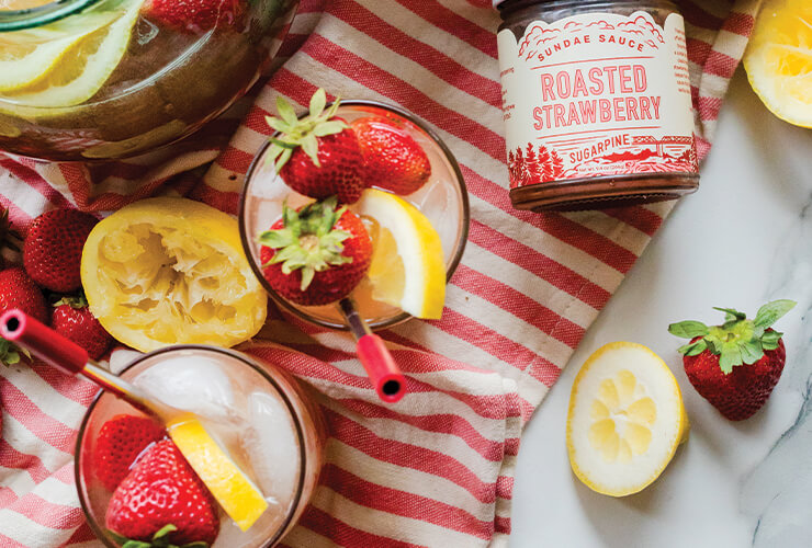 Roasted Strawberry Lemonade