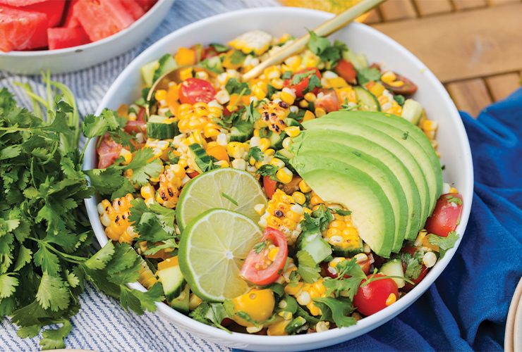 grilled corn and cilantro lime salad